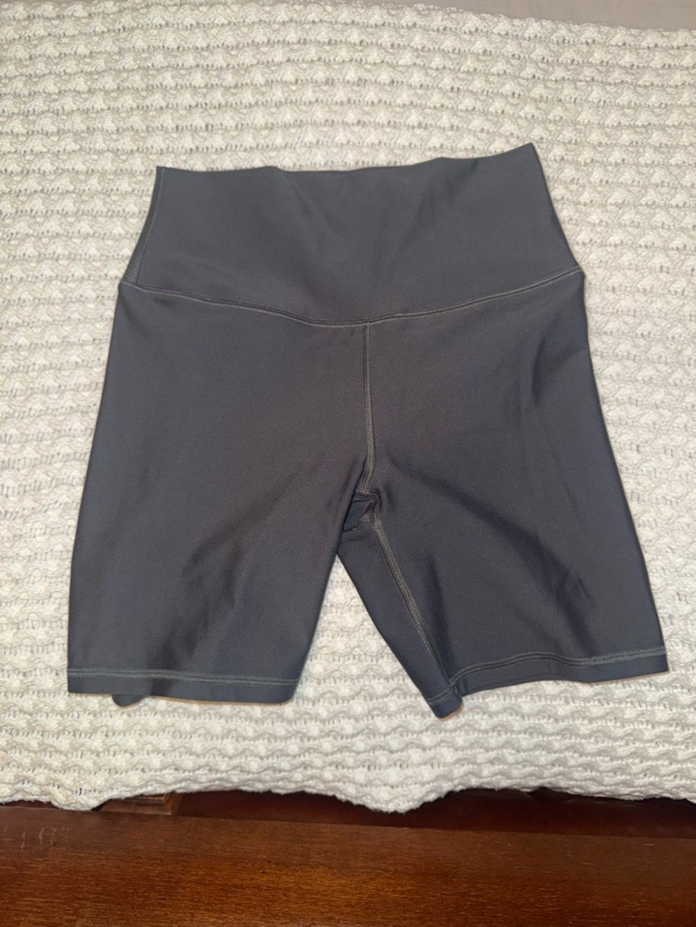 High-Rise Women's YPB (Abercrombie) Bike Shorts in Charcoal Gray